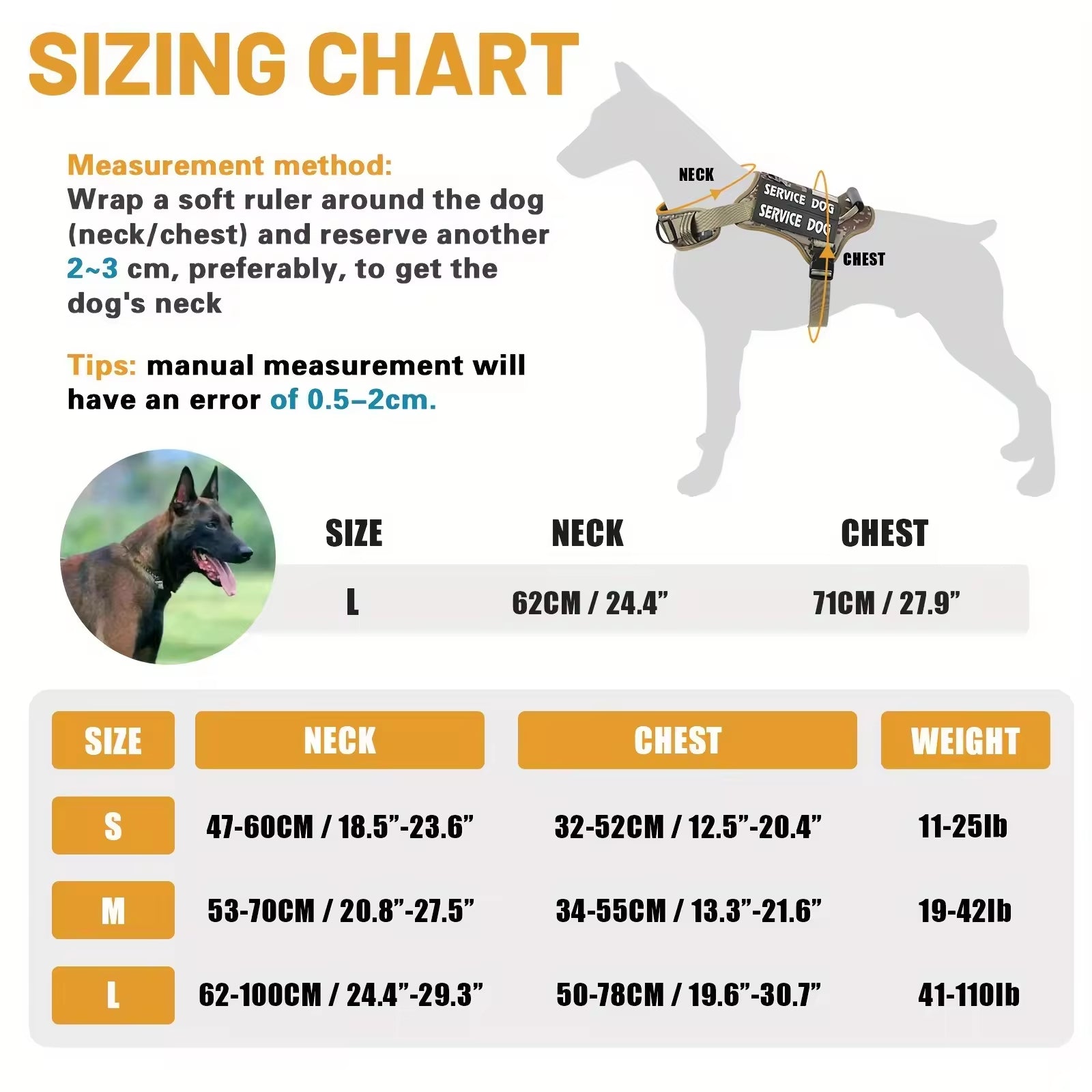 Heavy Duty Tactical Service Dog Harness No Pull Reflective Vest