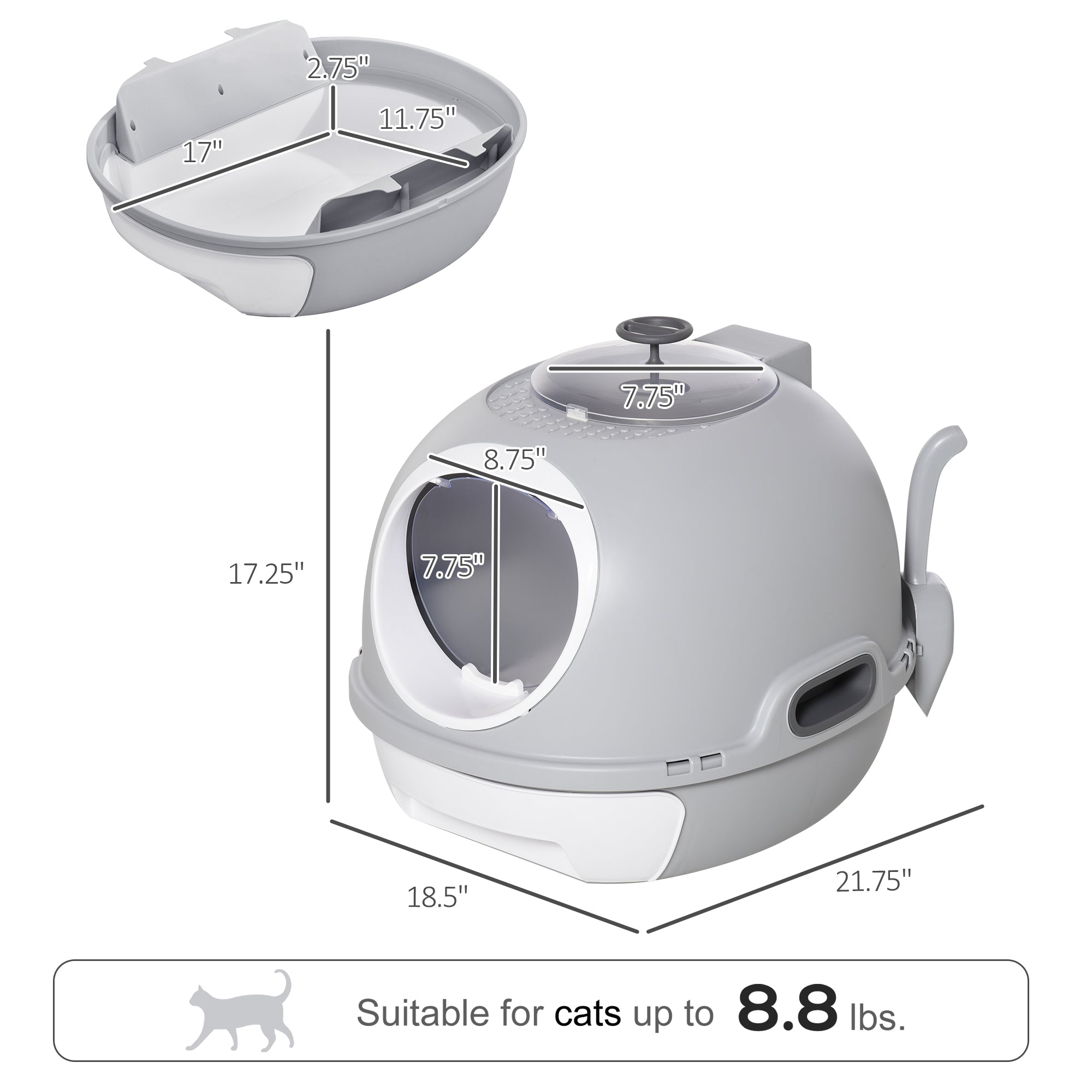 Premium Cat Litter Box Toilet with Lid for Odor Control and Privacy