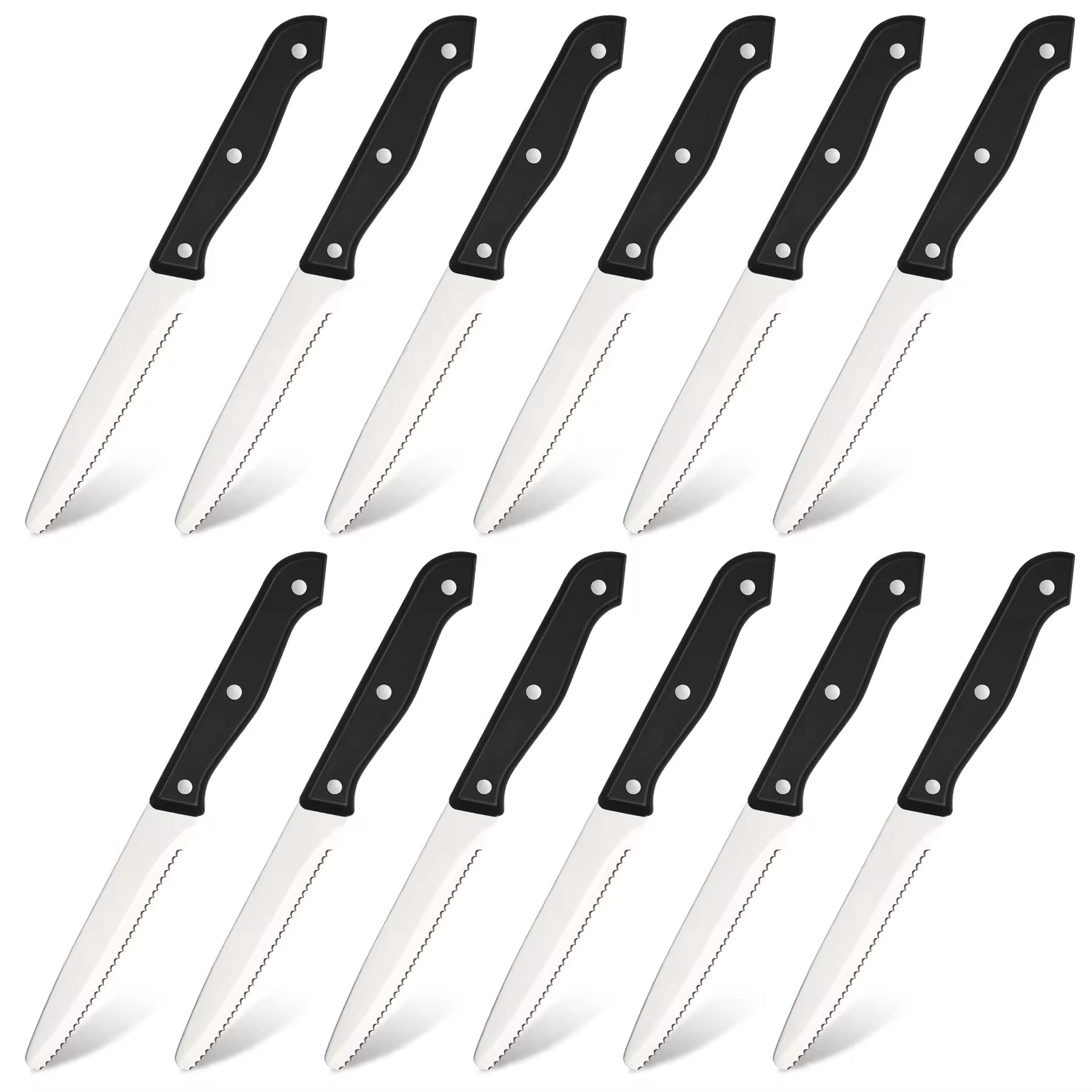 12 Piece Kitchen Knife Set High Carbon Steel Blades with ABS Handles