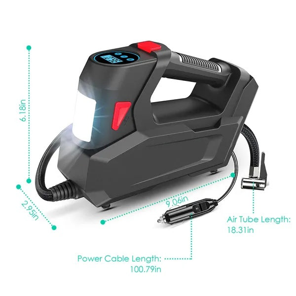 Portable 120PSI Tire Inflator 12V Air Compressor with Digital Display