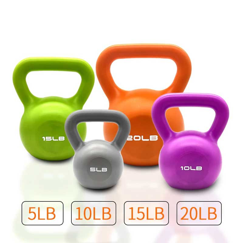 10lbs Kettlebell Weight Set Vinyl Coated for Women Home Workout with Wide Handle