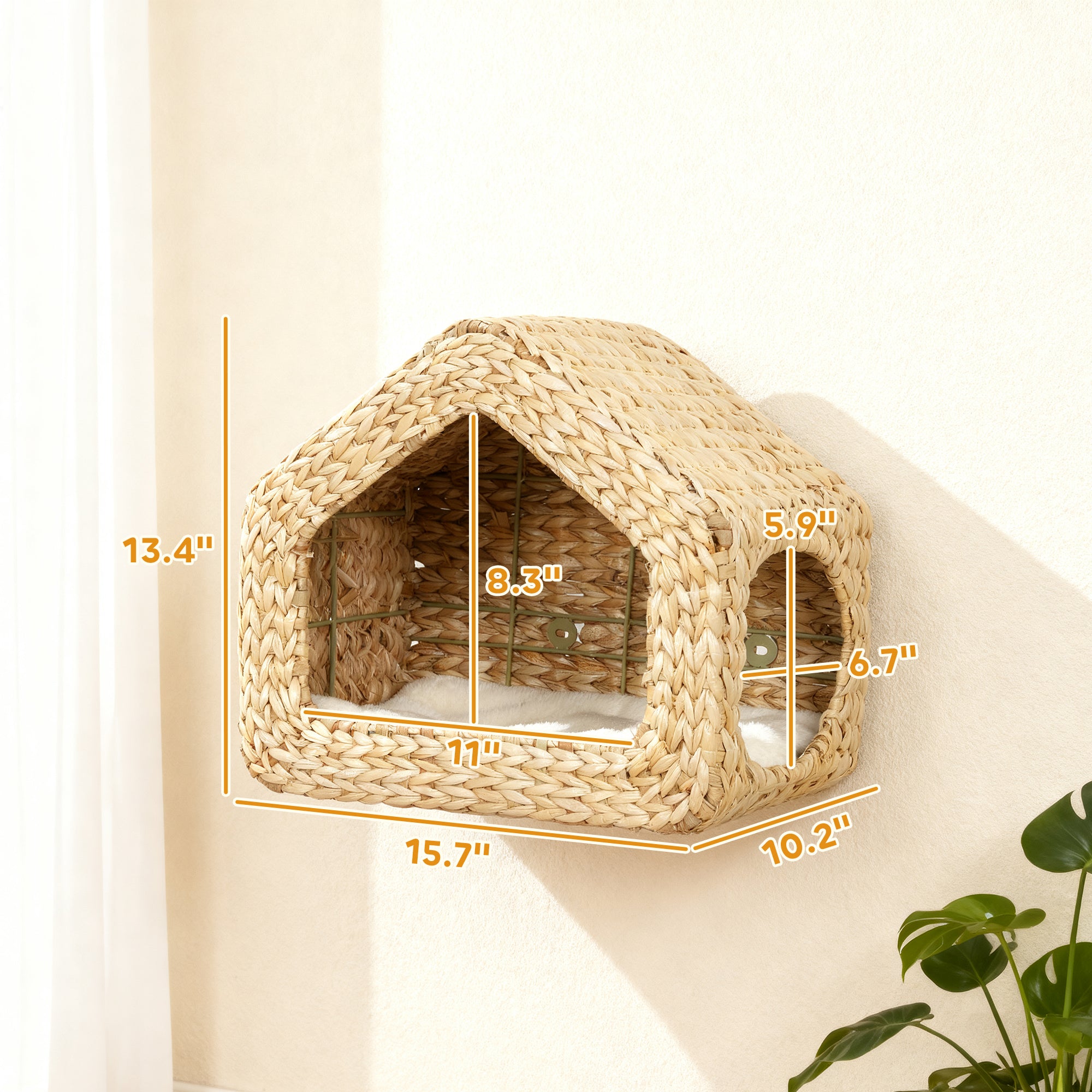 Ultimate Wall Mounted Cat House Natural Cat Wall Shelf
