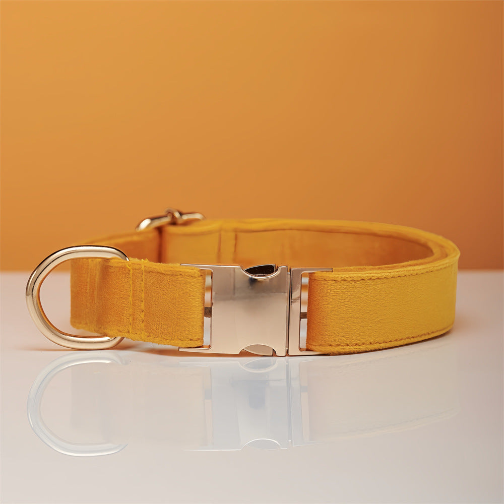 Luxury Velvet Dog Collar and Leash Set Personalized Bow Design