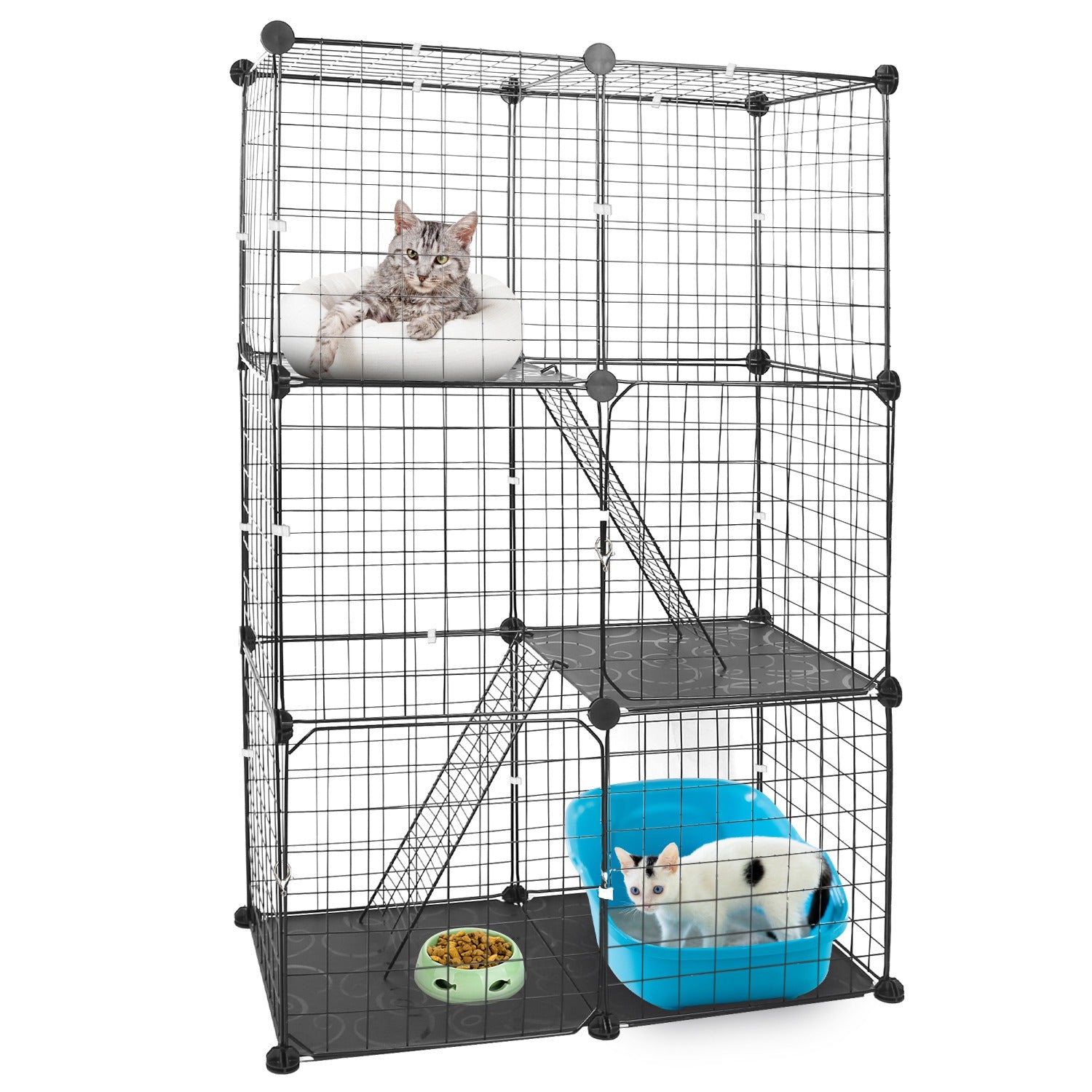Ultimate 3 Tier Cat Playpen Cage Metal Indoor Cat House