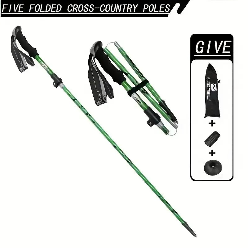 5 Section Collapsible Hiking Poles Lightweight Trekking Poles
