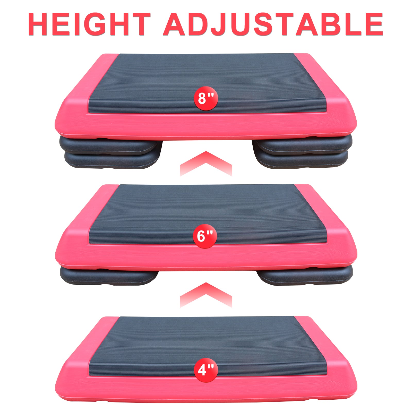 Adjustable Aerobic Stepper Platform with Non-Slip Workout Design