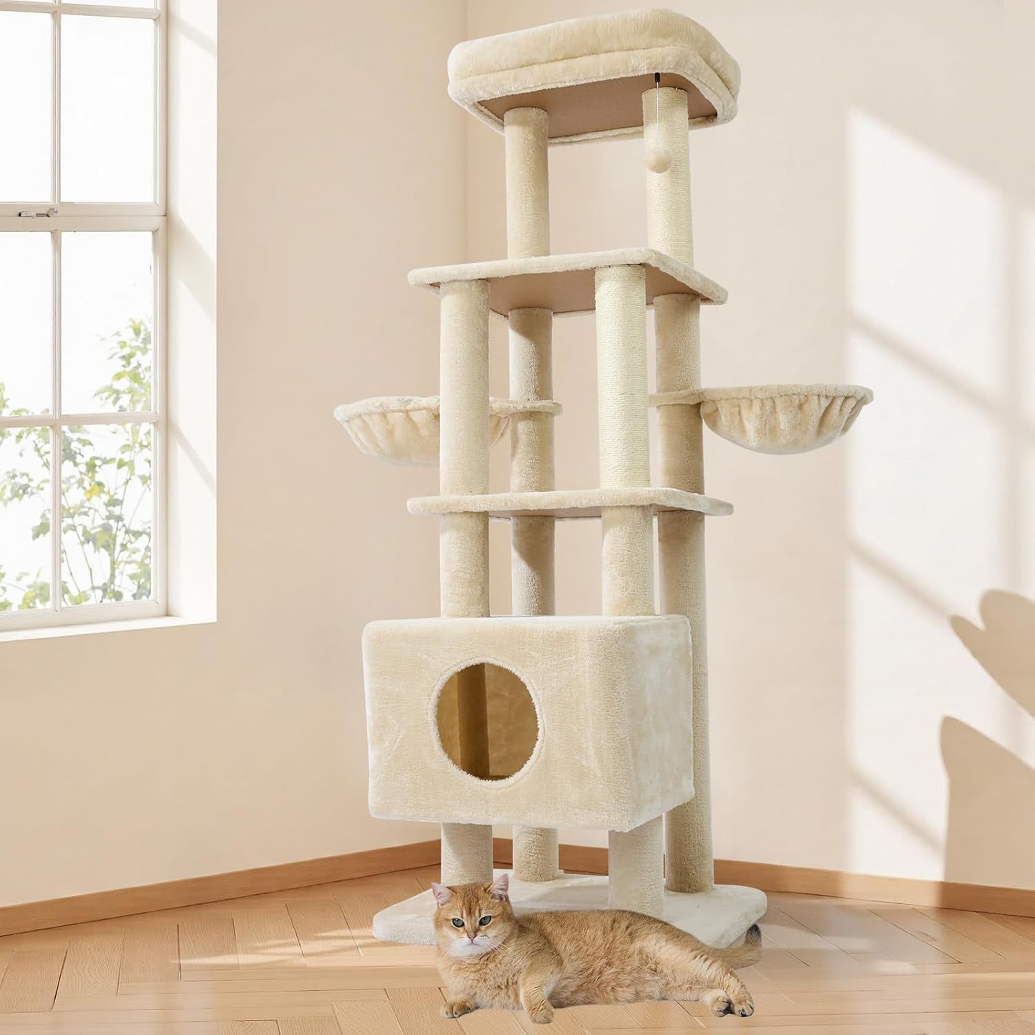 Premium Large Cat Tree Heavy Duty Tower with Scratch Post Perch