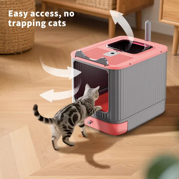 Premium Enclosed Cat Litter Box with Top & Front Entry – Odor Control Cat Toilet
