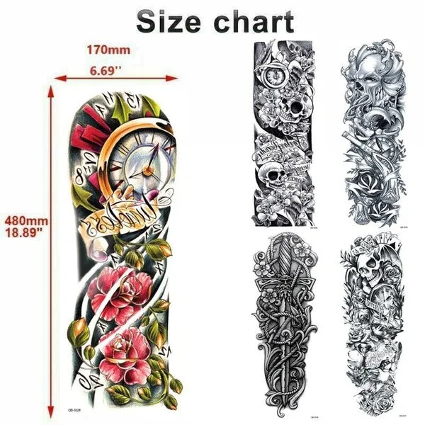 Large Temporary Tattoo Sleeve Waterproof Realistic Body Art