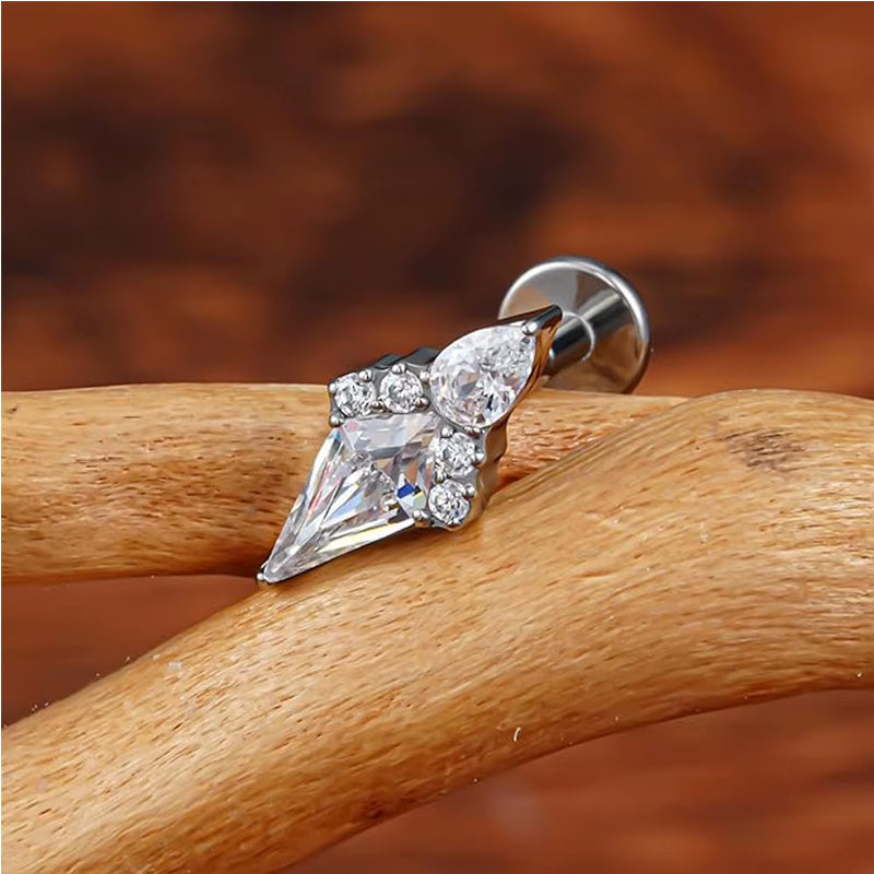 Luxury Geometric Glow Zircon Earrings Floral Crystal Chic