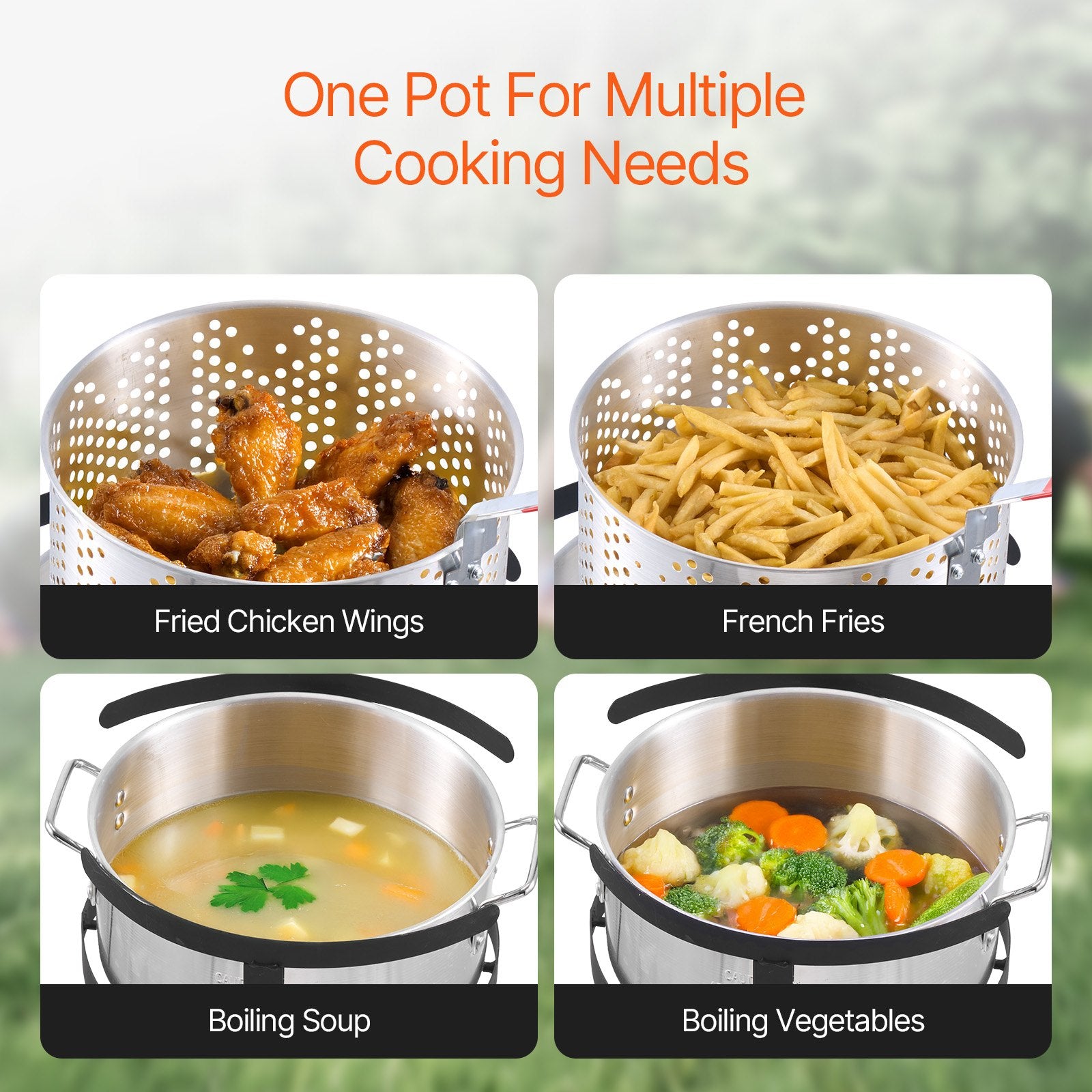 10 Qt Outdoor Propane Deep Fryer Kit Aluminum Fish & Wing Cooker