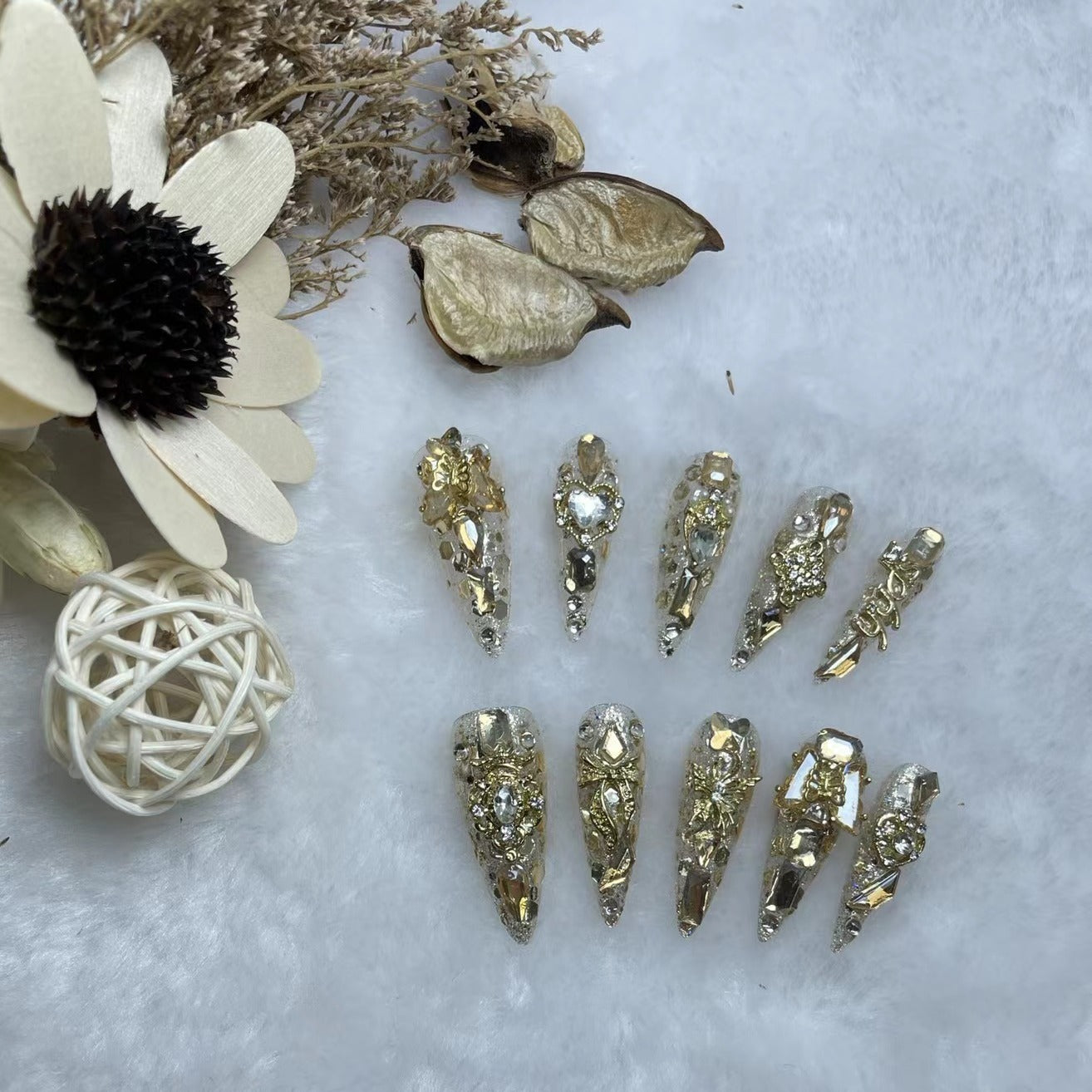 Luxury Elegant Handmade Wearable Long Manicure Nails
