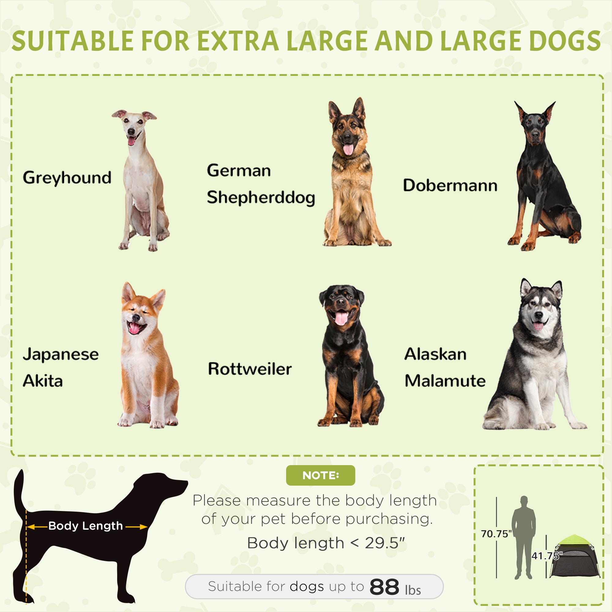 Pop-Up Dog Tent for Large & Extra Large Dogs – Portable Pet Camping Shelter with Carry Bag