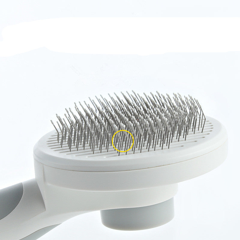 Premium Pet Grooming Comb Round Handle Smooth Deshedding Brush