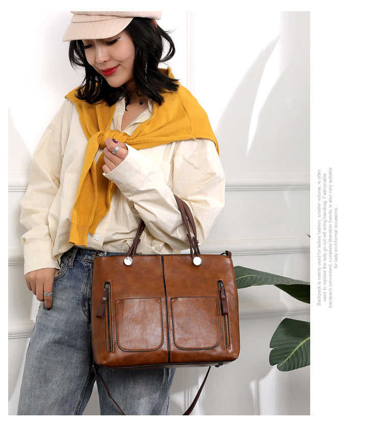 Retro Large Capacity Handbags Simple Womens Crossbody Shoulder Bags
