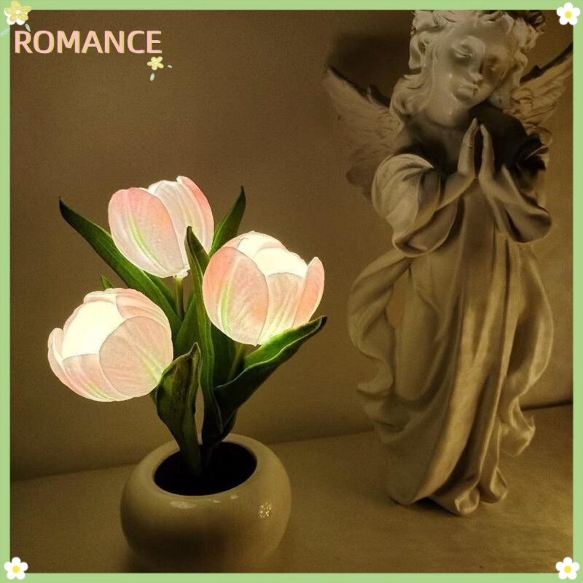Tulip LED Table Lamp USB Dimmable Flower Vase Night Light