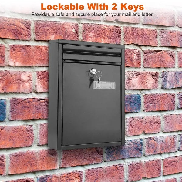 Secure Lockable Wall Mount Mailbox for Home & Office Use