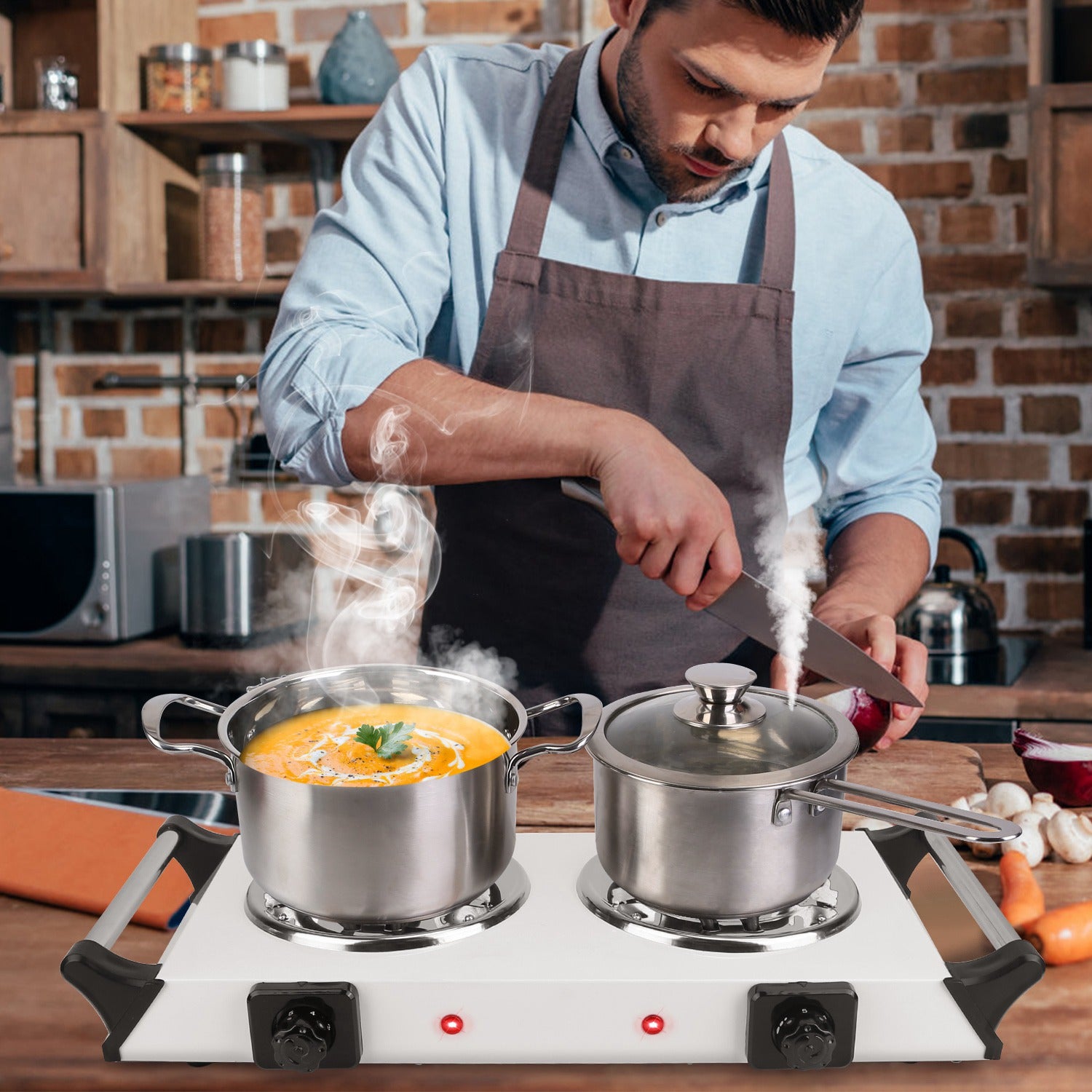 2000W Portable Electric Dual Stove Desktop