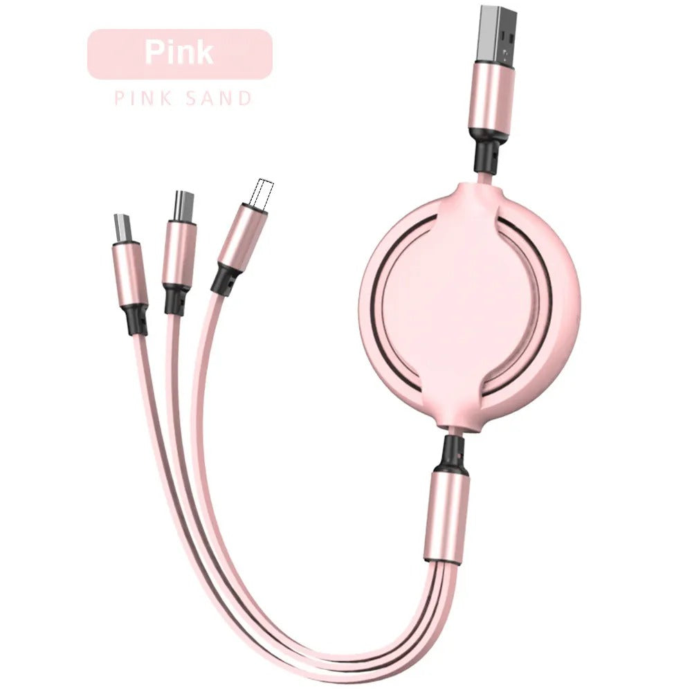 3 in 1 Fast Charging Cable Universal Multi Device Power Cord