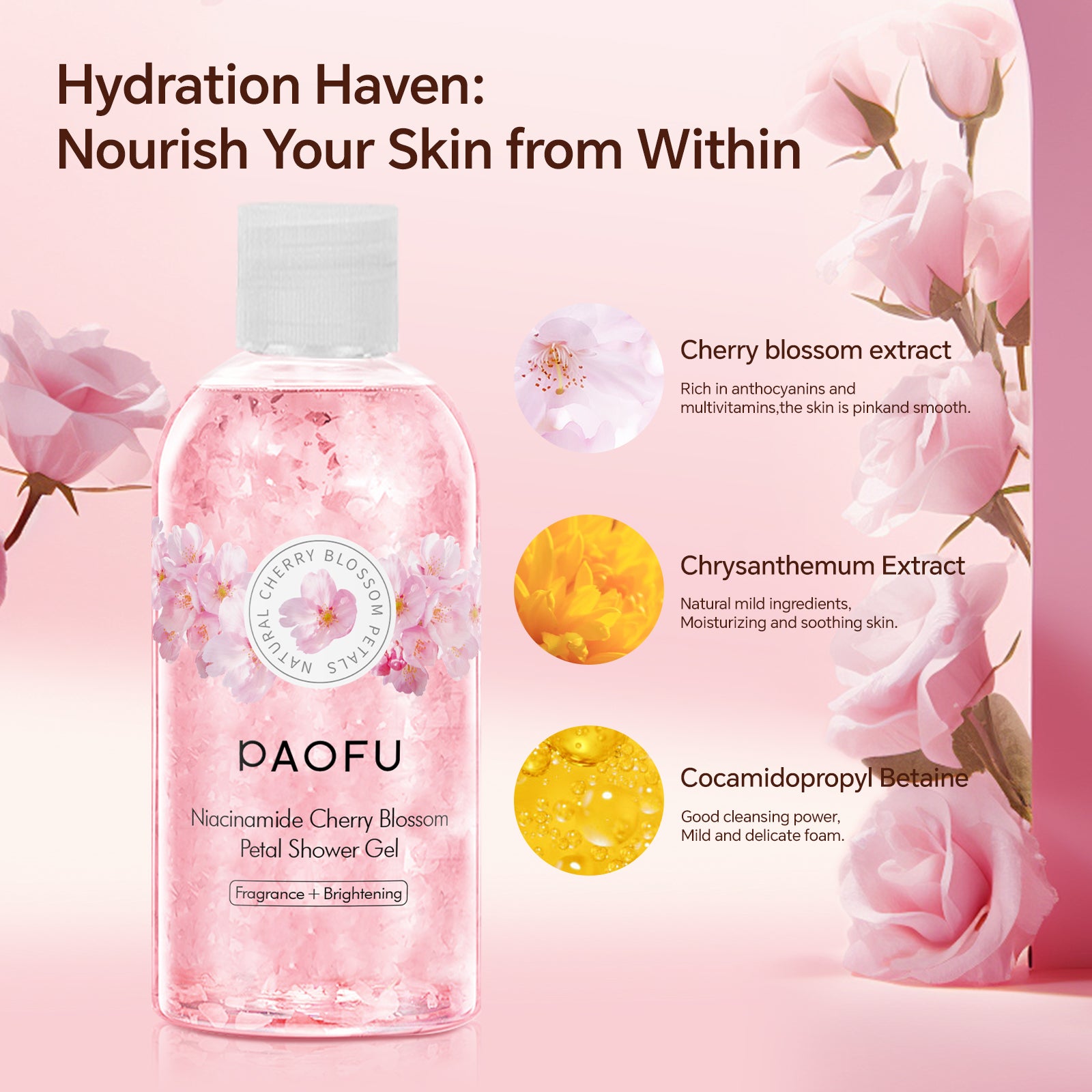 Brightening Niacinamide Cherry Blossom Body Wash Glow Boost
