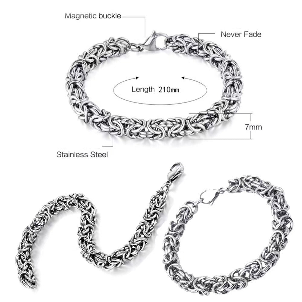 Premium Titanium Steel Bracelet Vintage Braided Chain Style