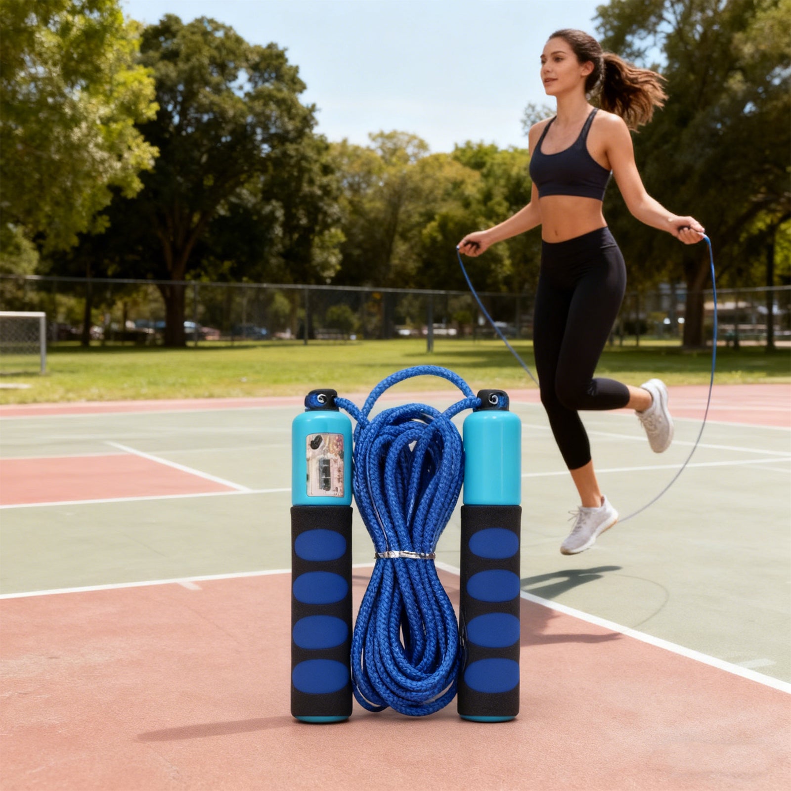 Skipping Adjustable Fitness Jump Rope with Digital Counter for Cardio Workout