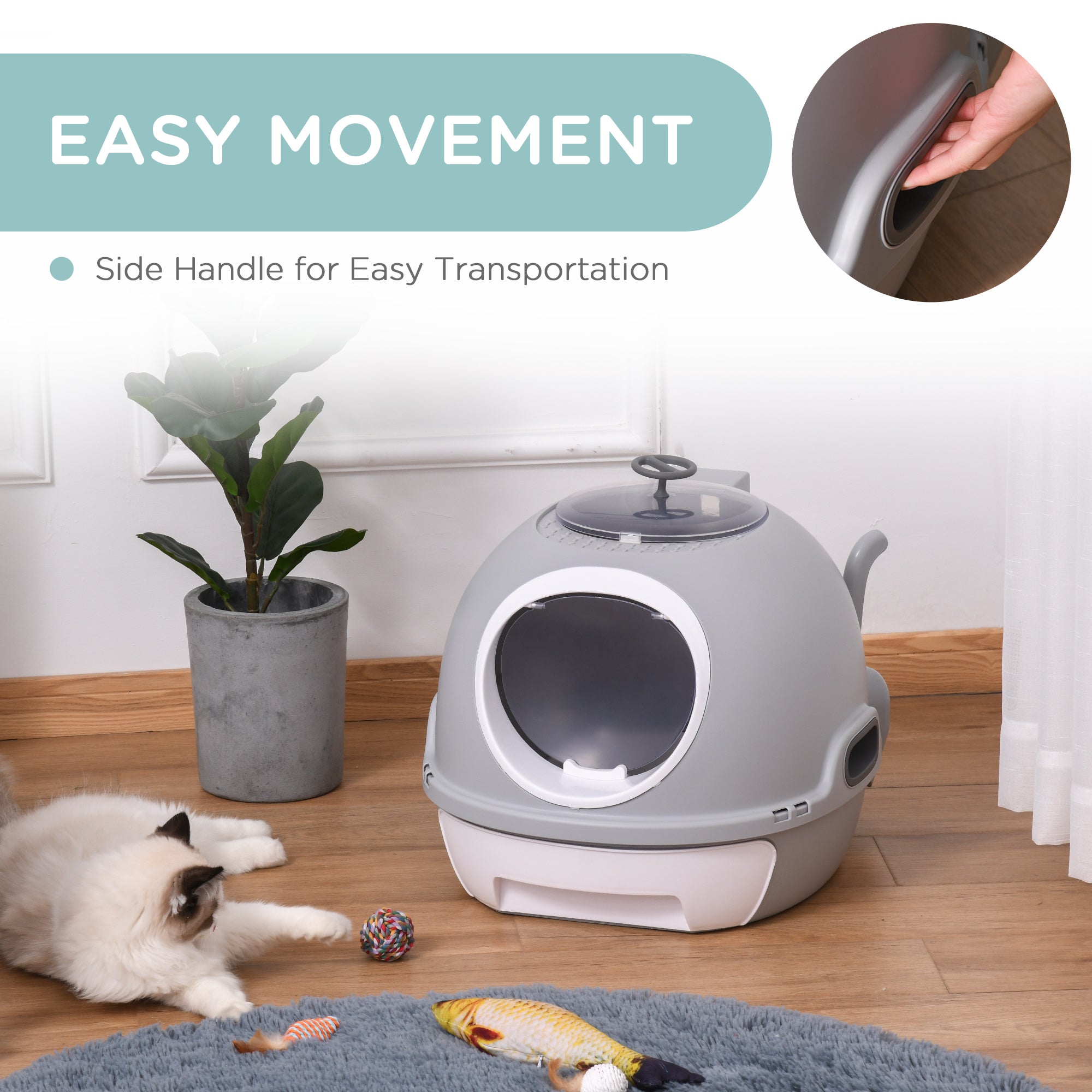 Premium Cat Litter Box Toilet with Lid for Odor Control and Privacy