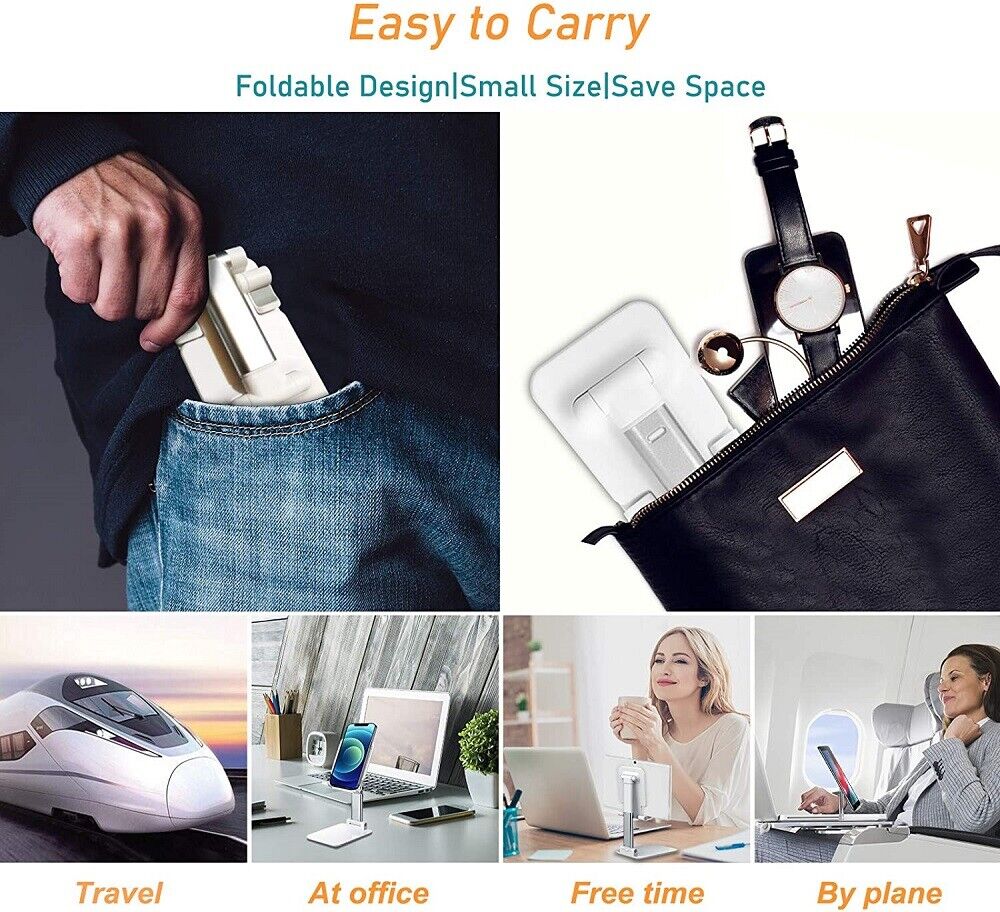 Adjustable Desktop Tablet and Mobile Phone Holder Foldable Stand