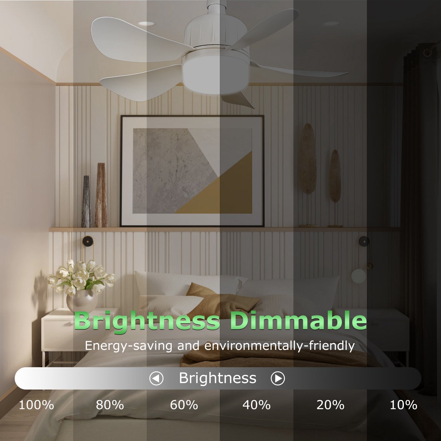 Socket Fan Light E27 Ceiling Fan LED Dimmable Remote Timer