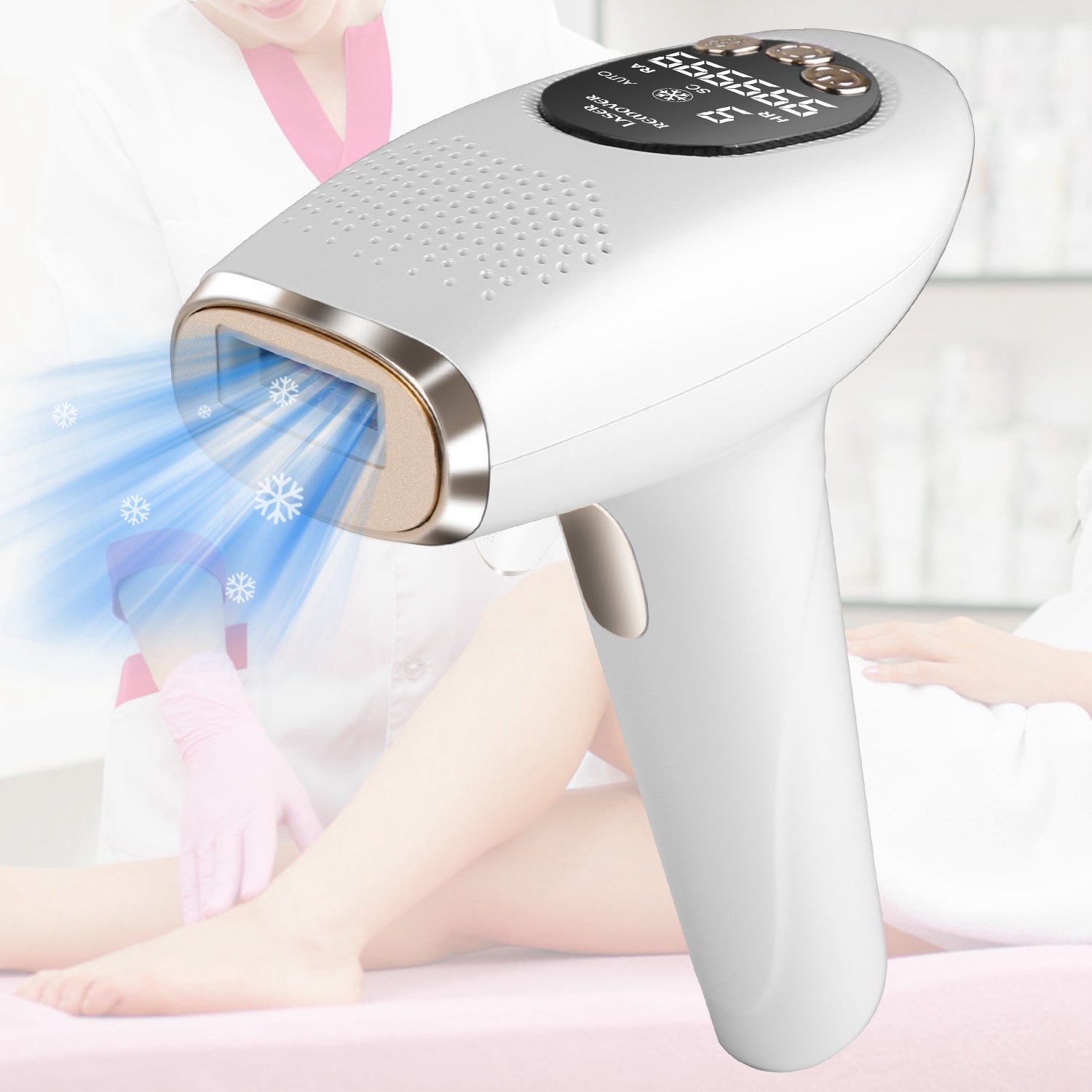 3-in-1 IPL Hair Removal Device with Ice Cooling and 9 Levels