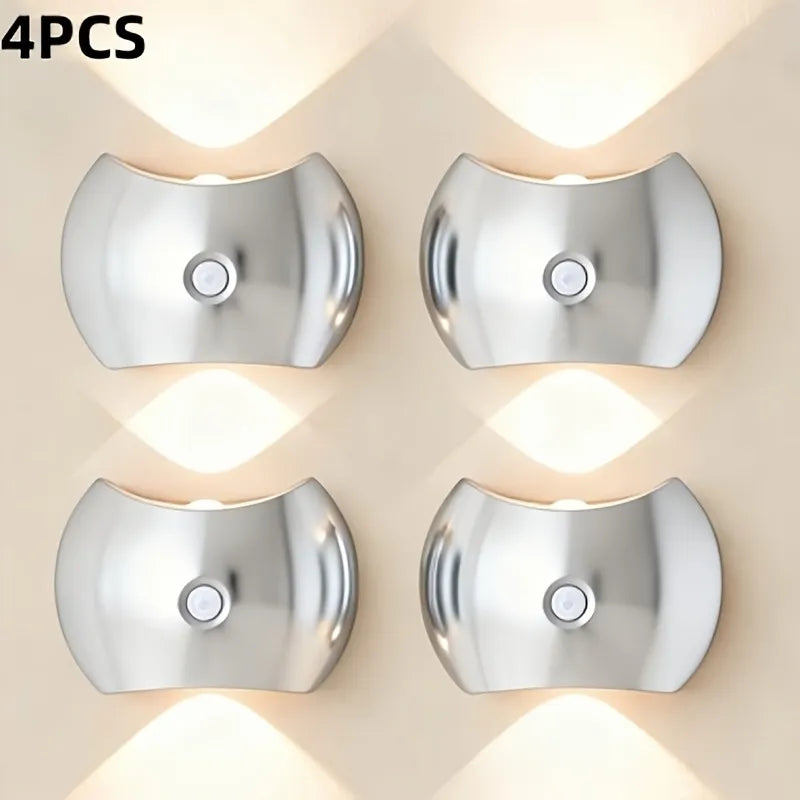 LED Motion Sensor Wall Light Rechargeable Magnetic Sconce 2Pack