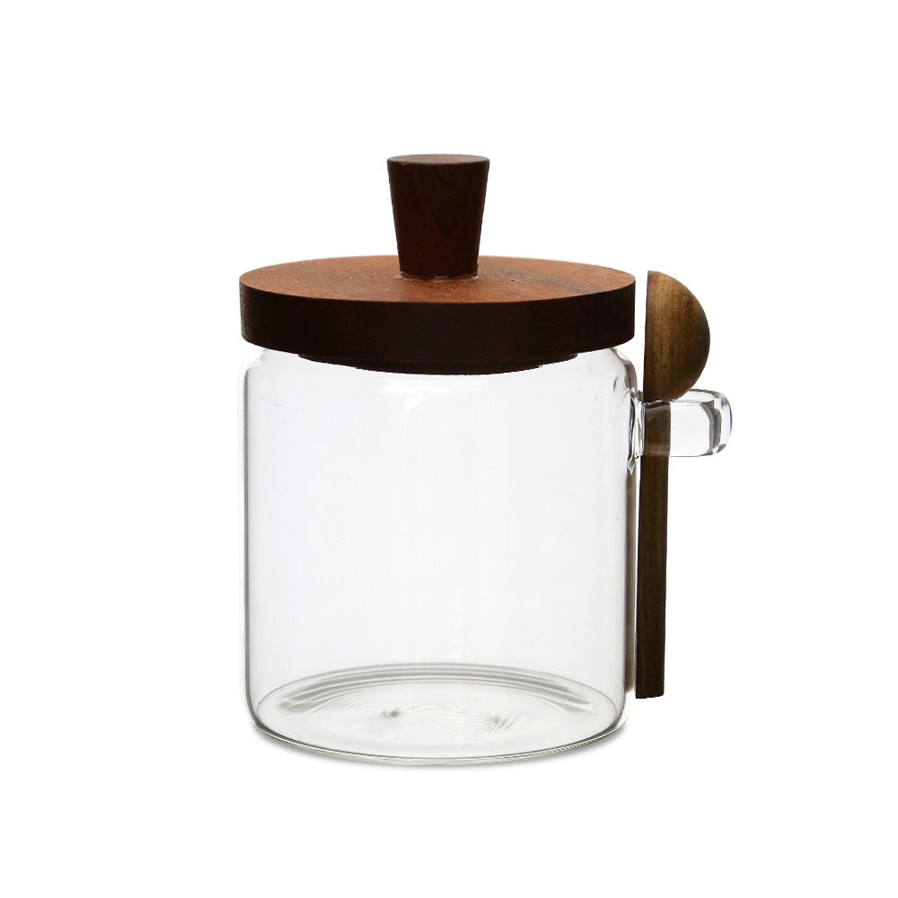 15oz Glass Storage Jar with Spoon Coffee Tea Snack Jar