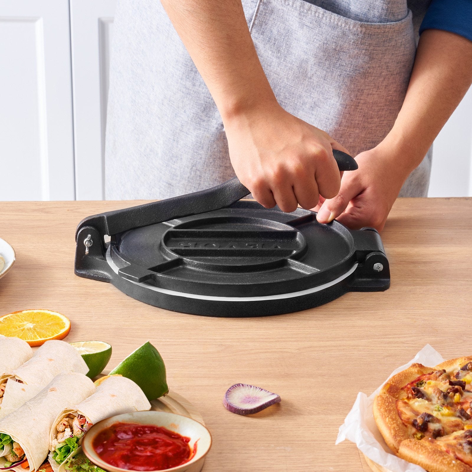 Cast Iron Tortilla Press Heavy Duty Roti Maker