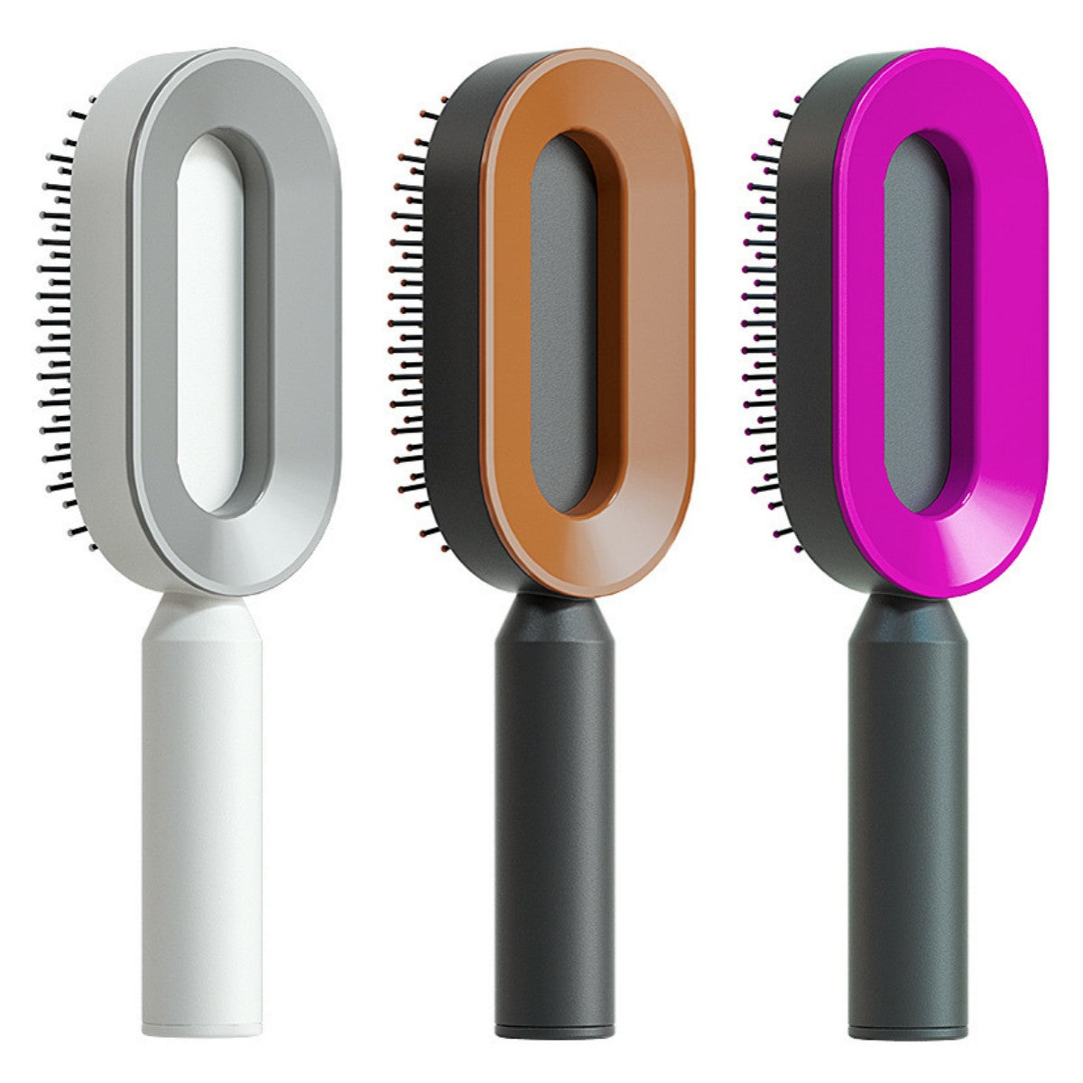 Self Cleaning Hair Brush with Scalp Massage & Detangling
