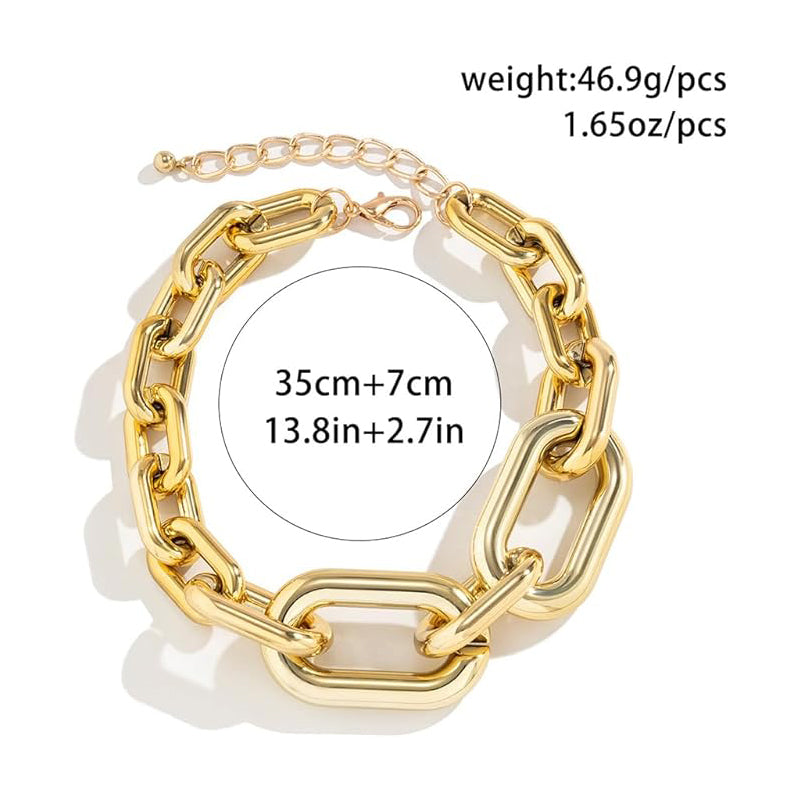 Luxury Gold Chunky Chain Necklace Vintage Choker Style