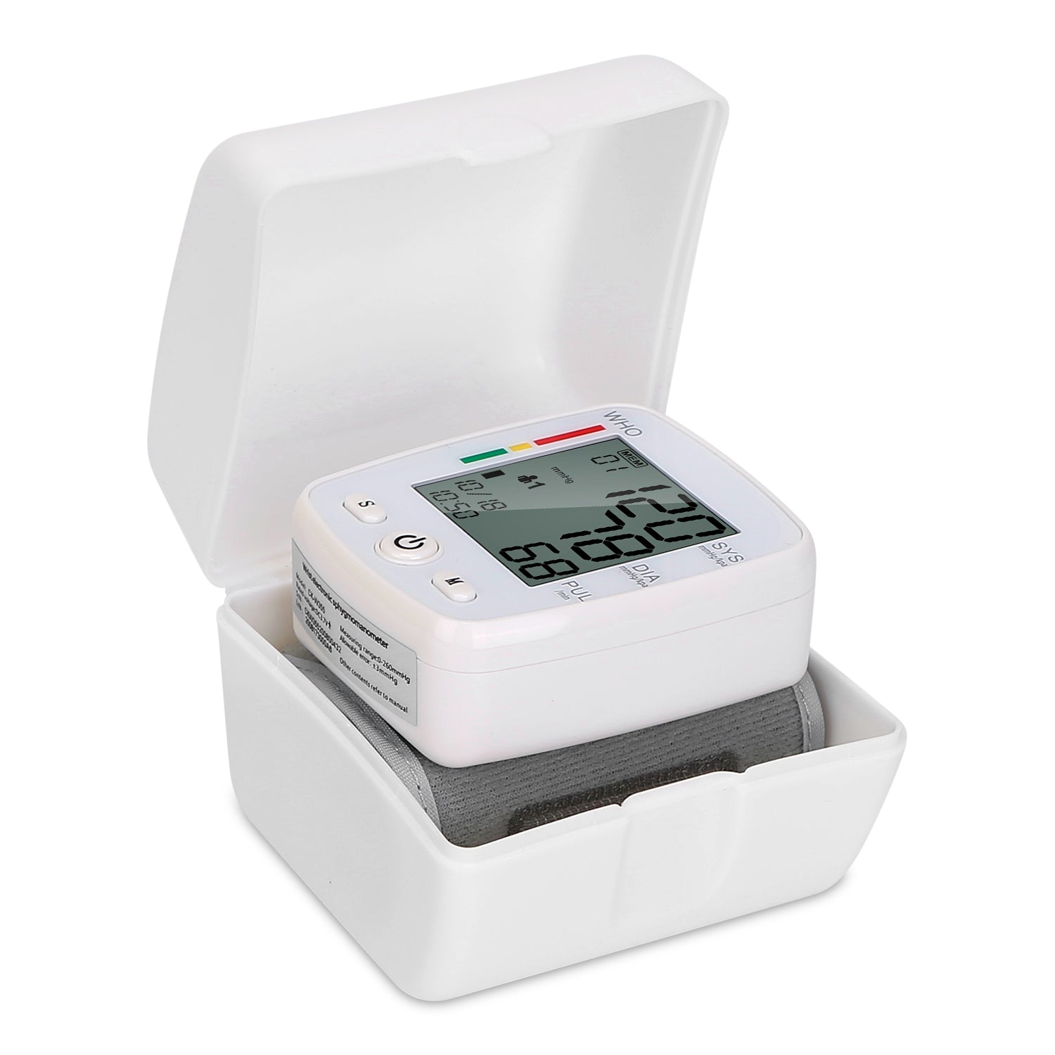 Digital Wrist Blood Pressure Monitor with Memory & Large LCD Display