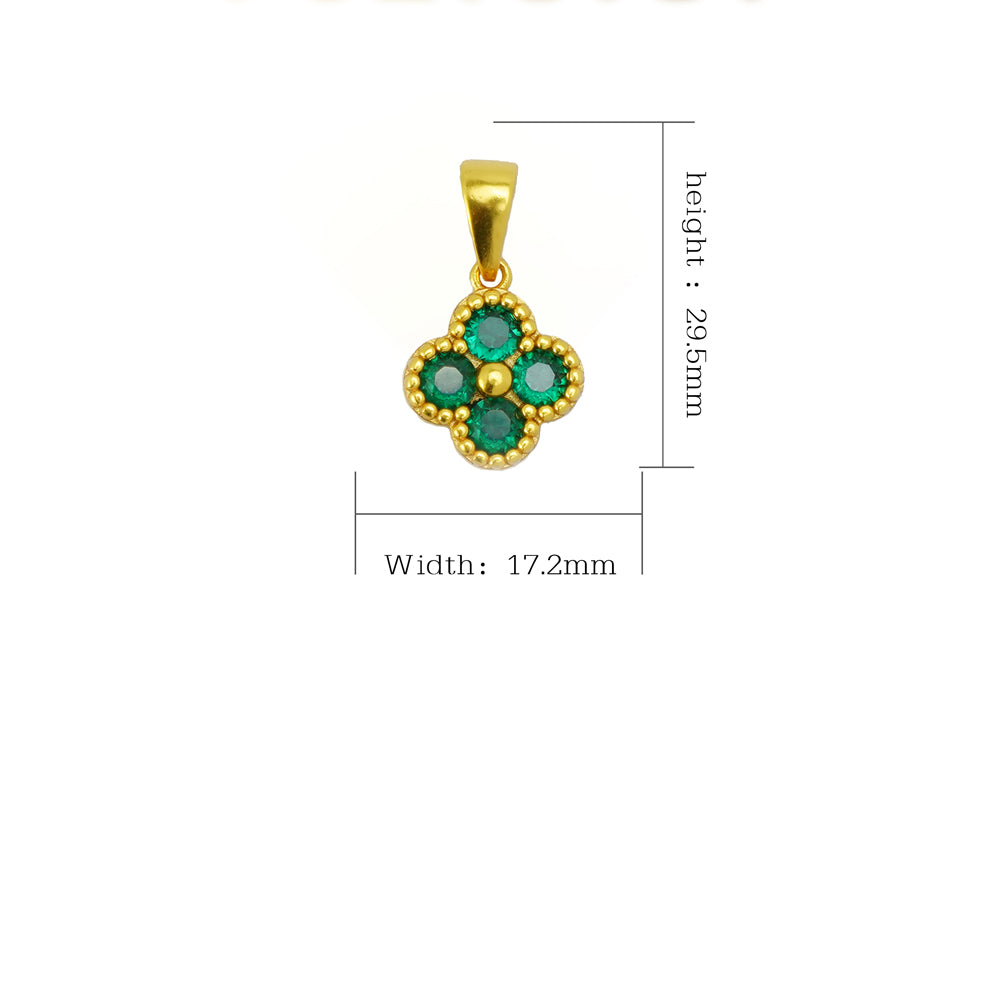 Lucky Four Leaf Clover Necklace 24K Gold Elegant Pendant