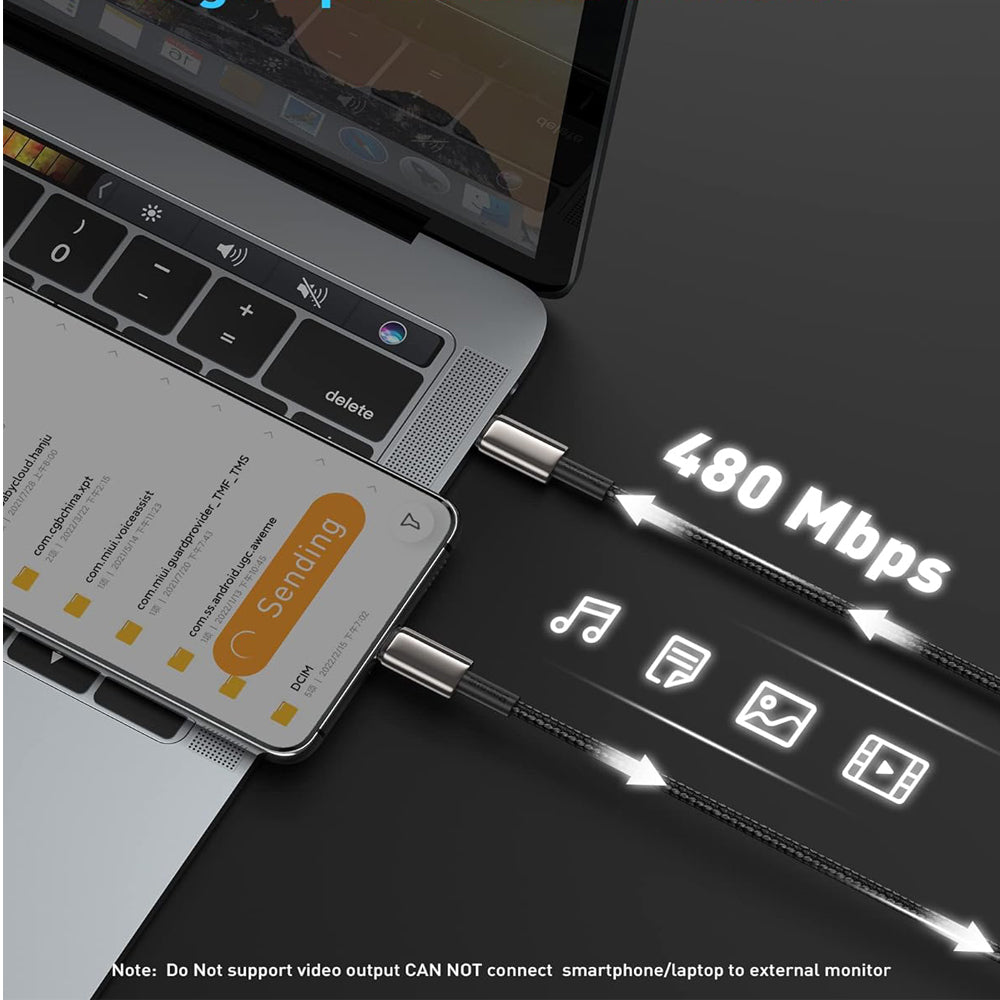 MFi Certified USB Cable Fast Charging Nylon Braided Black