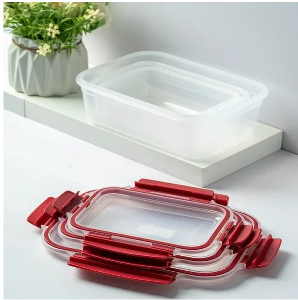 5 Pack Airtight Food Storage Containers with Snap Lock Lids