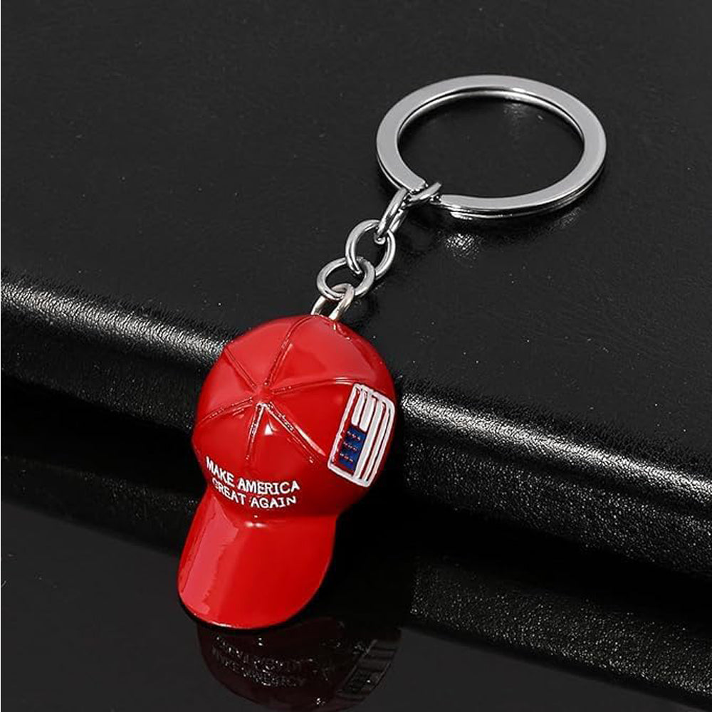 Premium Red Cap Keychain Set – Stylish Alloy Hat Pendant Pack