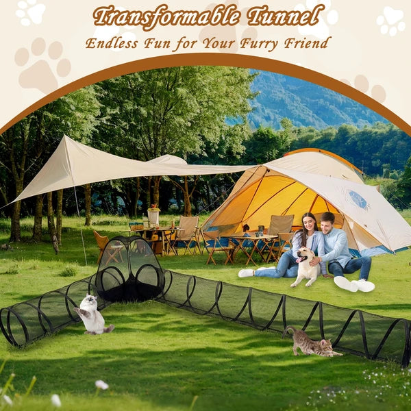 Premium Outdoor Cat Enclosure Portable Playpen with Tunnel