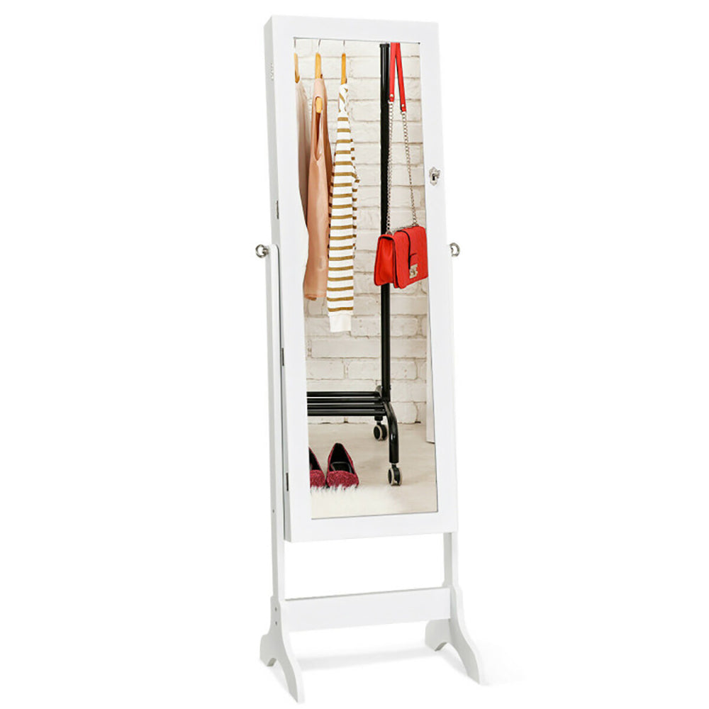 Luxury Lockable Mirrored Jewelry Cabinet Organizer Storage