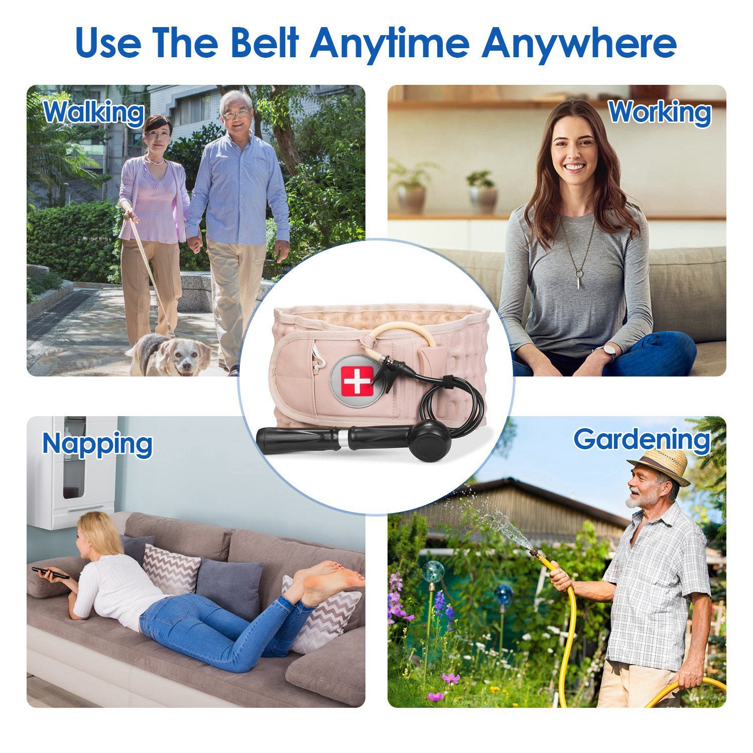 Decompression Back Belt Lumbar Support Air Traction Waist Brace