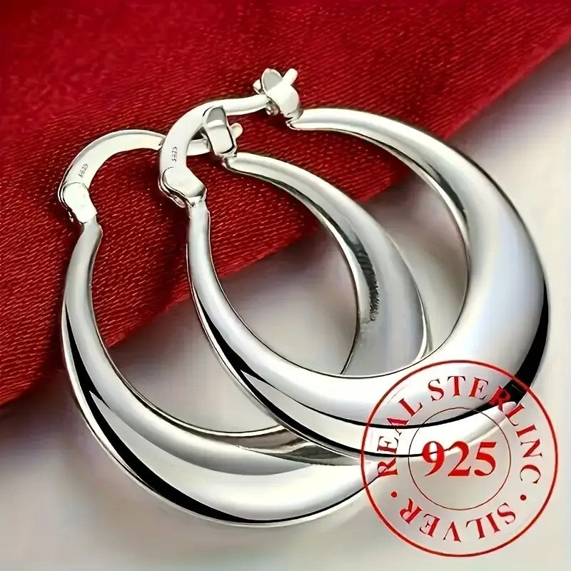 Elegant Circle Earrings Minimalist Shiny Sophisticated Jewelry