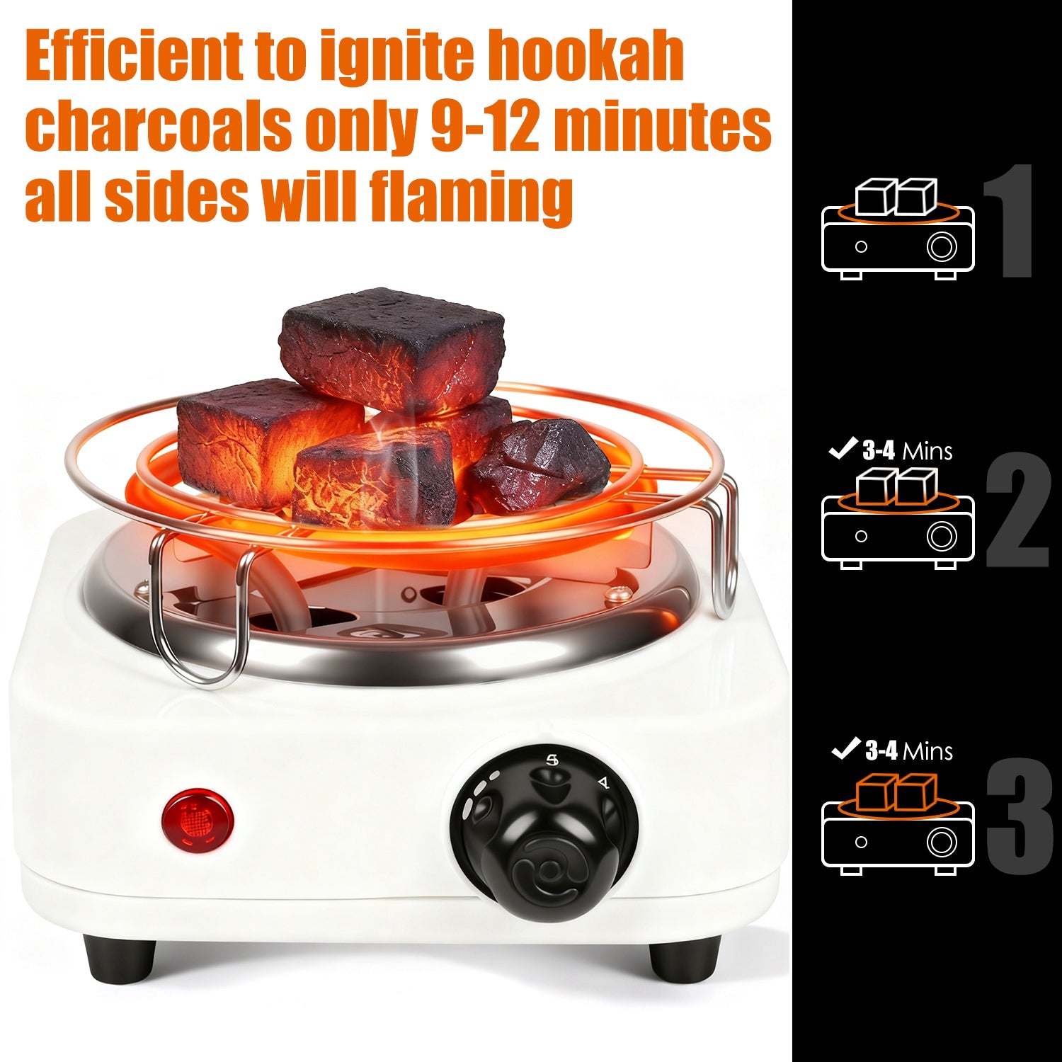500W Electric Charcoal Burner Hookah Coal Heater Compact