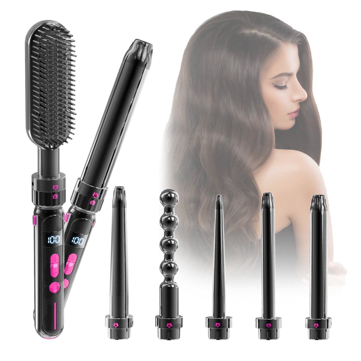 Ceramic Curling Iron & Straightener with Adjustable Heat Control