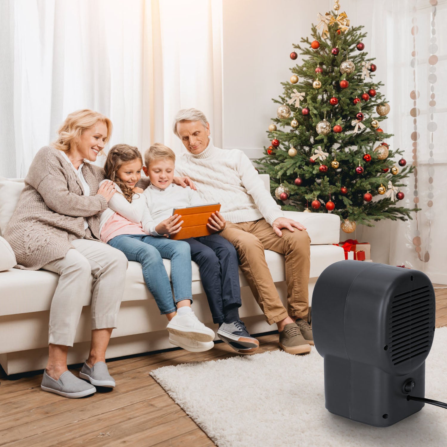 Portable Electric Space Heater 400W Mini Desktop Fan Heater