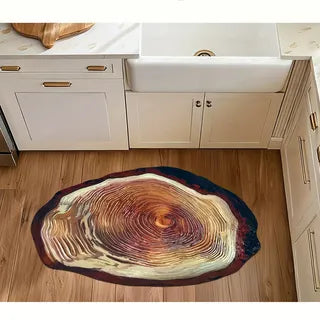 Wood Grain Diatomaceous Earth Mat Quick-Dry Non-Slip Rug