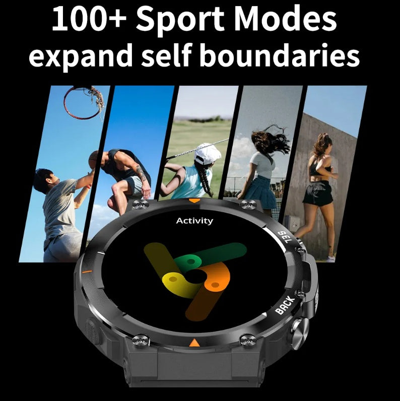 MAX18 Bluetooth Smartwatch for Men AMOLED 1.43 Inch Fitness Sports Watch