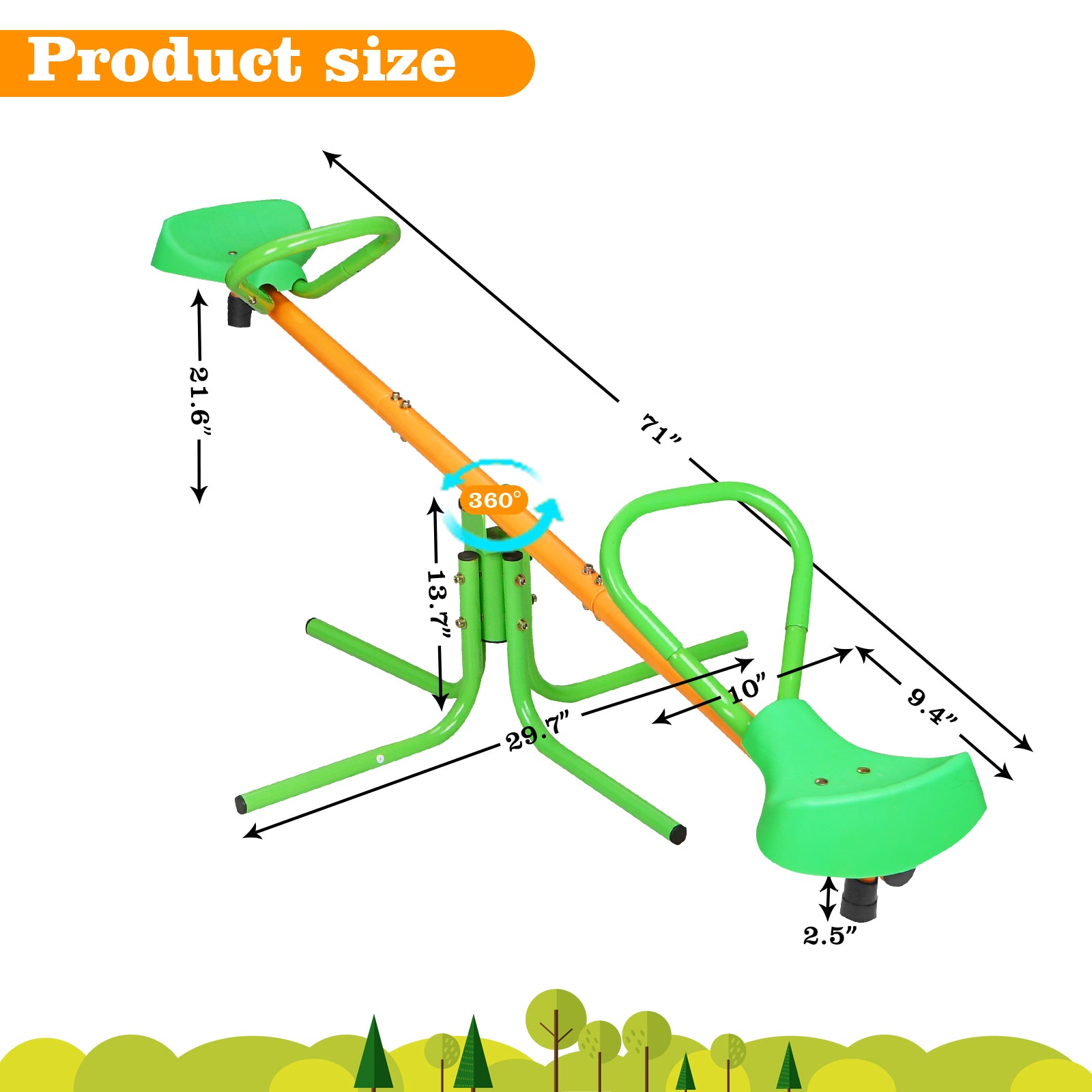 360° Rotating Kids Seesaw Spinner with Durable Outdoor Design
